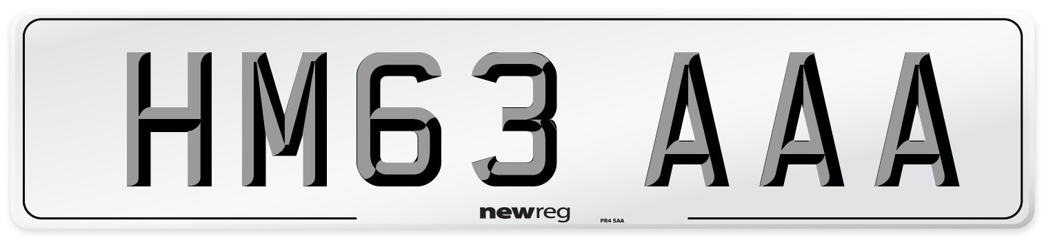HM63 AAA Number Plate from New Reg